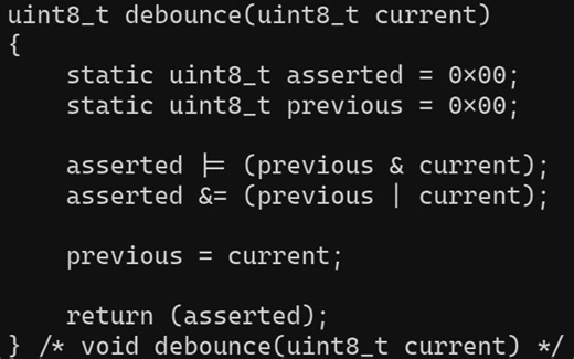 C语言位运算经典应用：单片机按键软件消抖算法[04] debounce() 的实现