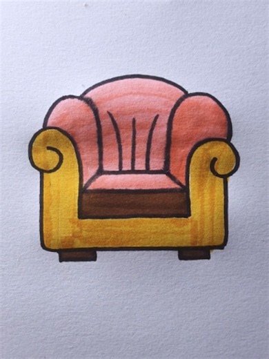 Easy Sofa Drawing Tutorial: Cute Armchair Step-by-Step