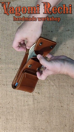Double Wallet ponteWAX caramel #leather #diy #wallet #leathercraft #everydaycarry #handmade