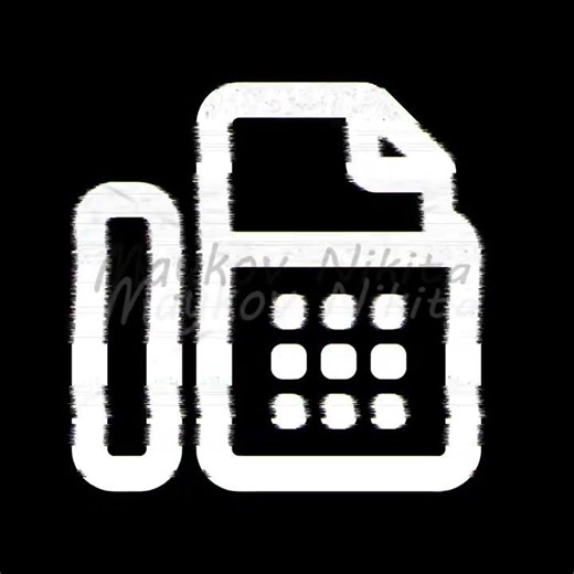 Icon fax is distorted. Glitch. Noise, chromatic aberration, geometric distortion. Transparent bac...