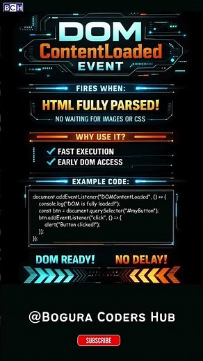 Run JS ASAP⚡ DOMContentLoaded Explained | Fast DOM Access in JS | DOMContentLoaded vs window.onload