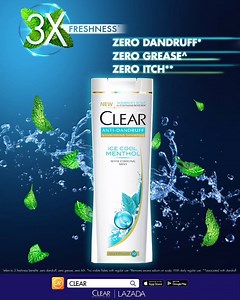 81K views · 588 reactions | Stay fresh and dandruff-free before and after your workout! Achieve 3x Freshness` with CLEAR Ice Cool Menthol and enjoy zero dandruff, grease and itch! Shop now at bit.ly/CLEARLazada_07 `Refers to 3 freshness benefits: zero dandruff, zero grease, zero itch. | CLEAR | Facebook