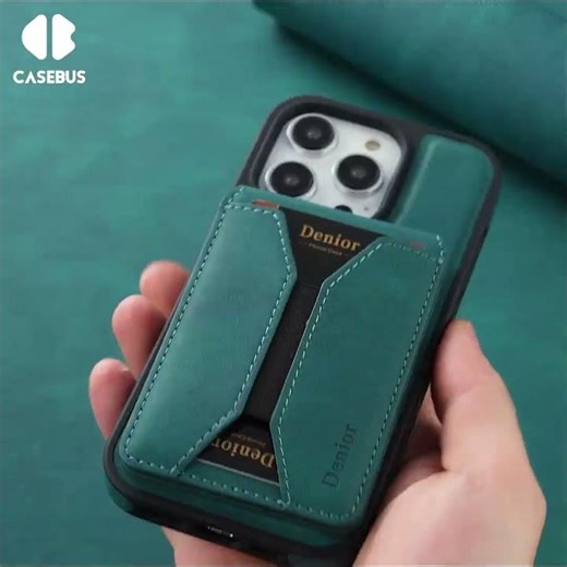 Casebus Magnetic Detachable Wallet Phone Case, Support Magsafe, with Card Slot Holder