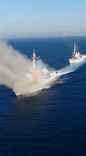 Massive Naval Firepower! ⚓️💥 Destroyer Launches Countermeasures #usnavy
