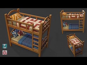 Stylized Bunk Bed made with Autodesk Maya 2020, and Substance Painter