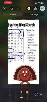Thanks giving easy word search