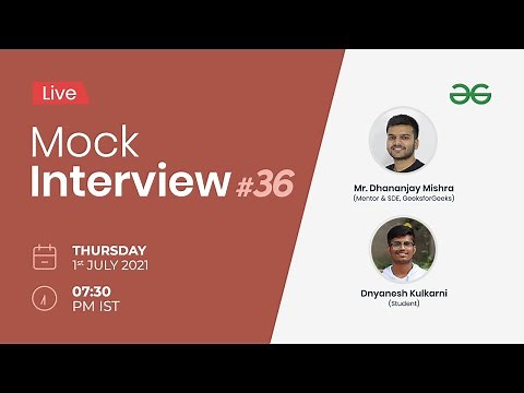 Live Mock Interview | DSA Based Technical Round