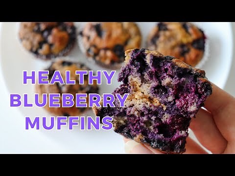 Healthy Blueberry Muffins | Gluten free, Refined Sugar free & Dairy free
