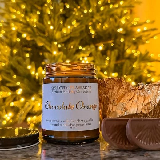 38 reactions · 5 comments | Our Chocolate Orange candle smells just like that chocolate orange you smack, crack, share (maybe) and enjoy.  No chocolate will pour out like in the video… but it sure smells like it could! #spruceduplabrador #candles #smallbusiness #candlesofinstagram #handpoured | Spruced Up Labrador Inc. | Facebook