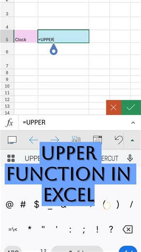 UPPER Function in Excel #excelformula #excel #spreadsheetformula #exceltips #excelshorts