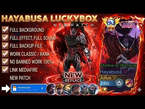 NEW UPDATE!! Script Skin Hayabusa Luckybox - Shadow of Obscurity No Password | Full Effect Voice