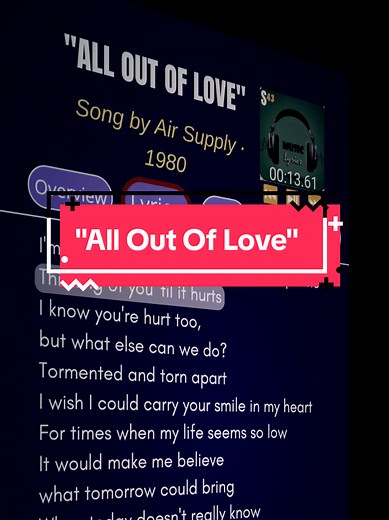 All Out Of Love — Air Supply Lyrics (1980)