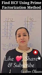 FINDING HCF USING PRIME FACTORIZATION #ssccgl #gurleenclasses ##ytshorts #shorts #ssc #upsc #ssccgl