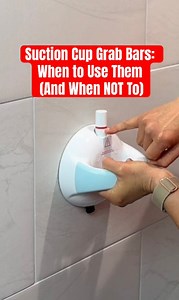 Safety first! ☝️ We strongly recommend wall-mounted grab bars. But if you're exploring suction cup options, look for features like the safety indicator on this Amazon find. The red line alerts you to low suction, reminding you to re-pump. These are for touch balance only. Never place your full weight on a suction cup grab bar. Learn more here: https://amzn.to/3CZH2Ge #bathroom #safety #mobility #balance | Adaptive Equipment & Caregiving Corner