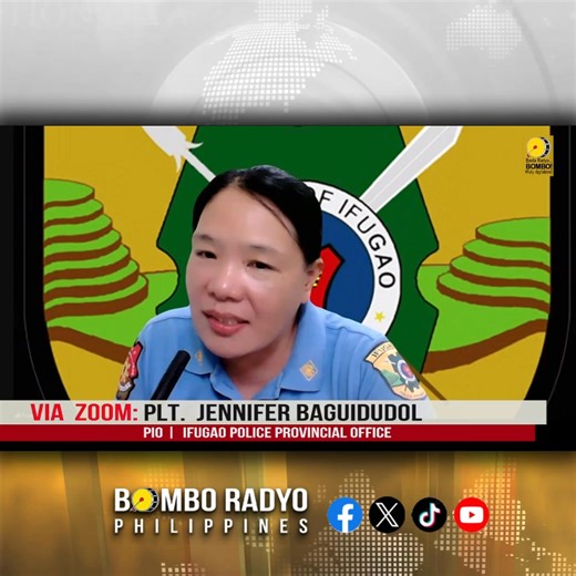 Agtultuloy a maim-imbestigaran ti naangay a Cordillera Peoples Alliance (CPA) a naipatungpal iti siudad ti Baguio itay nabiit a nakipasetan dagiti 17 a menor de edad manipud Sanafe, Lamut, Ifugao. BUYAEN ti pakabuklan nga interview ti Bombo Radyo kenni Police Lieutenant Jennifer Baguidudol , Public Information Officer ti Ifugao Police Provincial Office | Bombo Radyo Baguio