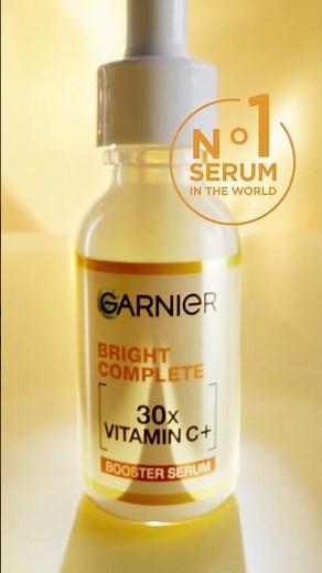 Get brighter skin & a glowing look with the Garnier Vitamin C+ Booster Serum!
