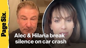 Alec and Hilaria Baldwin speak out after actor crashes car into tree