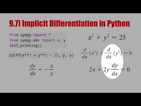 9.7) Implicit Differentiation in Python