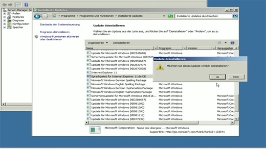 Windows Server 2008 R2 德文版如何卸载Internet Explorer 11 德文语言包