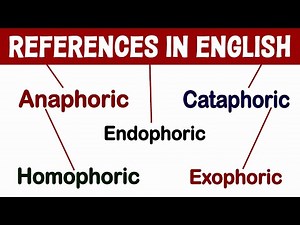 Mastering References in English | Anaphoric Cataphoric Exophoric Endophoric Homophoric Explained