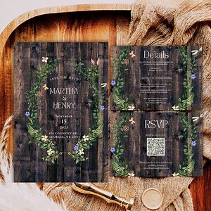 Country Wedding Invitations, Fall Wedding Invitations, Brown Wedding Invitations, Leaf Wedding Invitations, Wedding Invitation Cards - Etsy UK