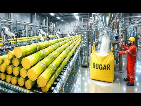Inside a Modern Sugar Factory 🍬 | How Sugar Is Made from Sugarcane (Full Process)