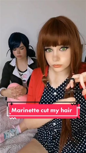 Marinette cut my hair! #lilarossi #lilarossicosplay #lilacosplay #miraculouscosplay #miraculousladybugcosplay #fyp #miraculousladybug #marinettecosplay #marinette #marinettedupaincheng #marinettedupainchengcosplay