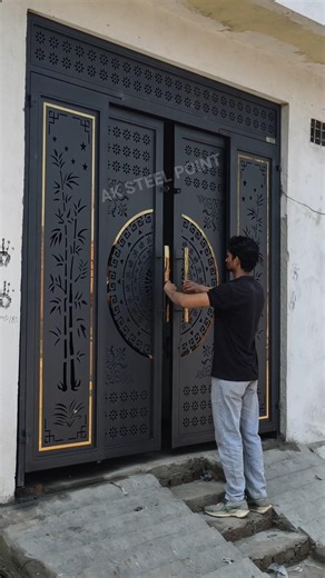 new Sliding folding gate installation for home #aksteelpoint #slidinggate