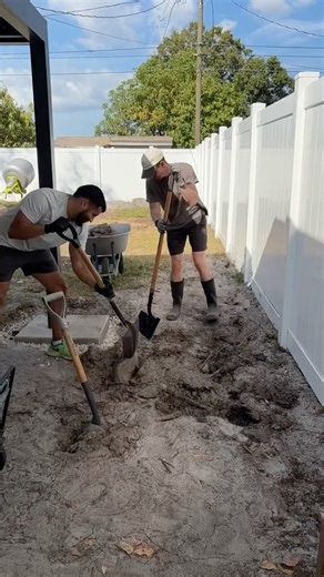 building a concrete patio for our backyard part 1!! #homemakeover #yardwork #concretework