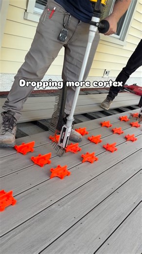 Same system different color, using our @fastenmasterpro #pamfast gun to install our @timbertech vintage decking | Outdoor Space Builders