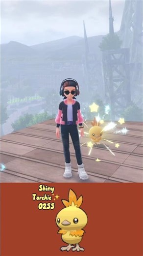 Shiny Torchic ✨ 0255 caught in Pokemon Legends ZA Mega Dimension DLC with Shiny Charm on Switch 2