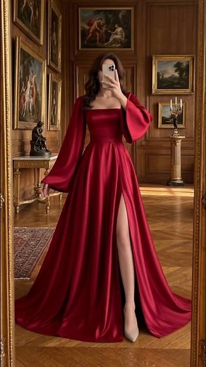 Stunning Royal Blue Satin Gown#RoyalBlueSatinGown #BlueBellSleeveDress #SatinBallGown