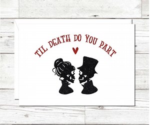 Skull Wedding Card: Goth Halloween Wedding, Bridal Shower - Etsy