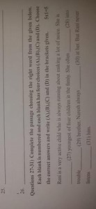 25 . Questions 27-31) Complete the passage choosing the right ... | Filo