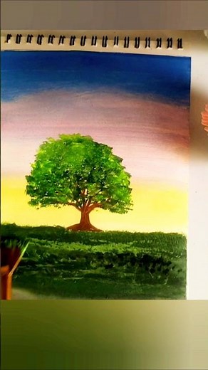 Easy way to paint a tree/ easy Watercolor painting ideas for beginners ✨🎨