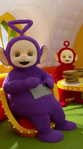 Teletubbies Enjoying Tubby Toast Together