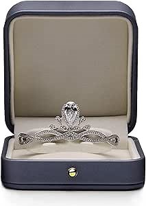 Oirlv Premium Leather Bracelet Bangle Box Steel-blue Jewelry Gift Case Velvet Interior Bracelet Storage Holder