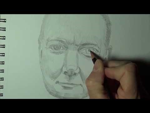 how to draw Winston Churchill