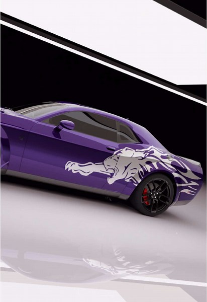 Dodge Challenger: Muscle Car with Custom Jaguar Graphics
