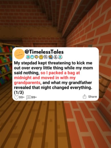 My stepdad kept threatening to kick me out over every little thing while my mom said nothing, so I packed a bag at midnight and moved in with my grandparents, and what my grandfather revealed that night changed everything. #storytime #scalingstories