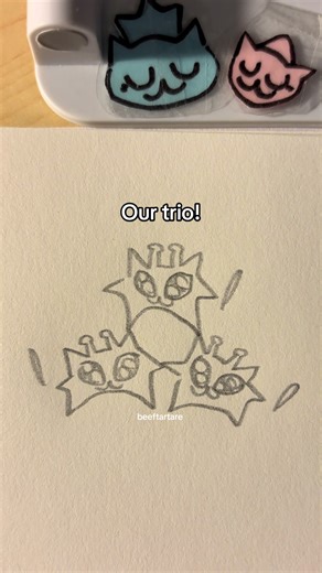 Us as a trio of alien cats! BGM: Terranova remix #fyp #cute #trio #three #sketchbook