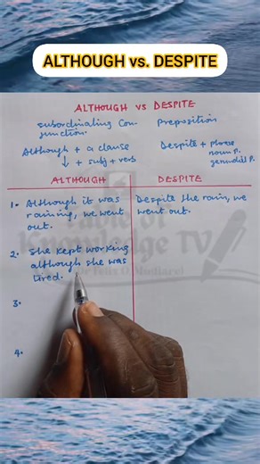 11K views · 301 reactions | ALTHOUGH vs. DESPITE | Table of Knowledge TV | Facebook