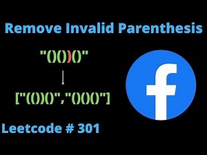 Remove Invalid Parentheses | Leetcode 301 | HARD | C++