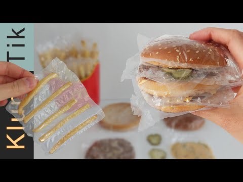 Wrapping Every McDonald's Item in edible Plastic - Is It Worth It??... ASMR sounds, no talk