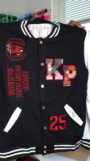 Years of grind. One big moment. A jacket that captures it all  This custom Letterman jacket features embroidery with pictures inside the numbers, personalized details, and your school legacy stitched in every thread  ❤️ Graduation is your statement — make it unforgettable. Ready to wear your story? Order your custom jacket now #WearYourStory #CustomGradJacket #ajuniquecreationsllc #SmallBusiness #TimelessKeepsake | AJ Unique Creations LLC | Facebook