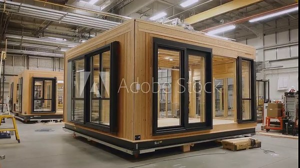 Modular Home Construction - A Glimpse into Modern Building Techniques. Stock Video