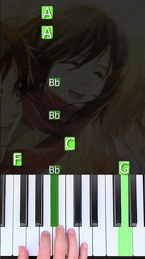 Red Swan - Attack on Titan 3 (easy piano tutorial) #shorts