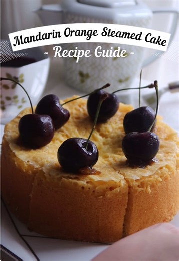 [Recipe] Soft, fragrant and naturally citrusy 🍊 This Fluffy Mandarin Orange Steamed Cake is gently sweet (healthier) and perfect with a warm cup of tea 🍵 This is different from your traditional cake or huat kueh as it is: (1) Yeast risen for a stable, fluffy texture, making it very beginner friendly. There would be a little boost at the end from the baking powder and it's less fussy (2) Lower in sugar and fats than traditional butter cake. Yes, you can add more sugar if that is to your prefere