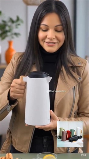 Garrafa Térmica 1 Litro Com Termômetro Led Para Chás / Café