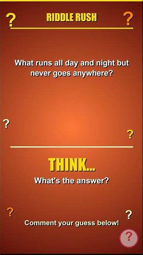 Can YOU solve this? What runs all day and night... #riddlerush #shorts